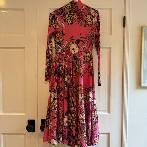 Marshmallow Pink tea length floral dress, L